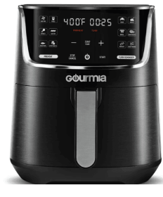 New Gourmia 1300W 4-Quart Digital Air Fryer, 12 One-Touch Presets, Black