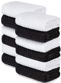 12 Pack Cotton Kitchen Towels Waffle Weave for Embroidery Absorbent Terry Cloth Dish Towels for Washing Hand and Drying Dishes Rags 15x26 Inches