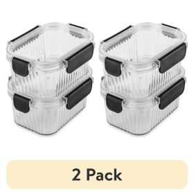 (2 pack) 2 Pack of 2 Cup Food Storage Containers, Clear