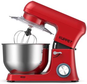 Stand Mixer,Stainless Steel Mixer 6.5-QT, kitchen Mixer 6-Speeds Tilt-Head Food Mixer with Dough Hook, Wire Whip & Flat Beater (Color: Red)