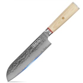 Qulajoy Nakiri Knife 6.9 Inch, Professional Vegetable Knife Japanese Kitchen Knives 67-Layers Damascus Chef Knife, Cooking Knife For Home Outdoor (Option: Santoku knife)